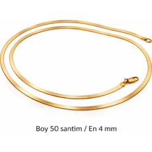 Defne Silver Italyan Yassı Kolye 50 cm