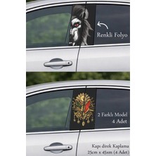 Automod Aracınıza Farklı Bir Stil Kazandıran Direk Kaplama Folyo Baskı 2 Farklı Model - 4 Adet