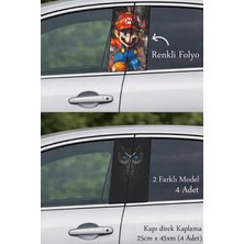 Automod Aracınıza Özgün Bir Tasarım Kapı Direk Folyo Sticker Etiket 2 Farklı Model - 4 Adet