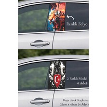 Automod Aracınıza Seçkin Bir Dokunuş Katan Direk Kaplama Folyo Baskı 2 Farklı Model - 4 Adet