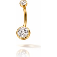Defne Silver Titanyum Tektaş Göbek Piercing