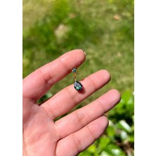 Defne Silver Cerrahi Çelik Damla Göbek Piercing