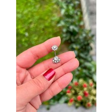Defne Silver Cerrahi Çelik Çiçek Göbek Piercing