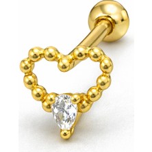 Defne Silver Gümüş Kalp Piercing