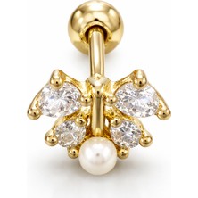 Defne Silver Gümüş Incili Piercing