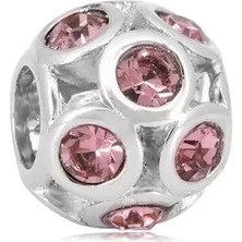 Defne Silver Mini Pembe Taşlı Küre Charm