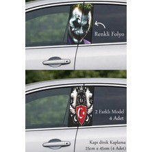 Automod Aracınız Için Seçkin Bir Tasarım Direk Kaplama Folyo Baskı 2 Farklı Model - 4 Adet