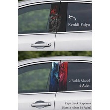 Automod Otomobil Tasarımını Tamamlamak Için Oto Kapı Direk Kaplama 2 Farklı Model - 4 Adet