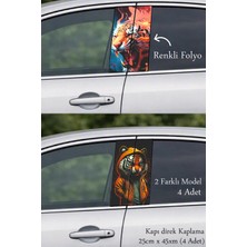 Automod Aracınıza Şık Ifade Kazandıran Oto Kapı Direk Kaplama 2 Farklı Model - 4 Adet