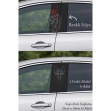 Automod Aracınız Için Şık Bir Görünüm Kapı Direk Folyo Sticker Etiket 2 Farklı Model - 4 Adet