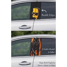 Automod Aracınıza Dikkat Çekici Bir Dokunuş Kapı Direk Folyo Sticker Etiket 2 Farklı Model - 4 Adet