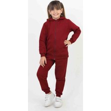 Ayancık Kids Okul Eşofman Takımı Beden Dersi Kız Veya Erkek Çocuk Bordo Renk Mevsimlik Pamuklu Kumaş