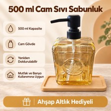 PratikBir Sarı Cam Sıvı Sabunluk - 500 ml