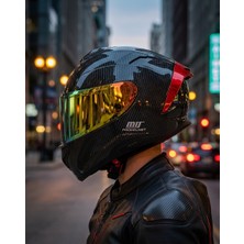 MTS Carbon Prohelmets Premium Full Face Yarış Kaskı | Dot-Ce Onaylı, Güneş Vizörlü, Interkom Uyumlu
