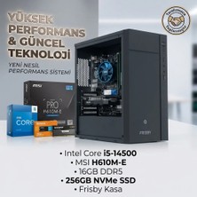Os PRO15 Intel Core I5-14500 32GB Ddr5 Ram 256GB Nvme M.2 SSD Msı Pro H610M-E Freedos Masaüstü Bilgisayar