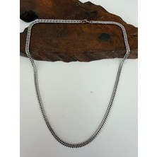 Aida Jewelss Üst Segment Salaş Traşlı Çelik Zincir Kolye 55 cm Çelik Zincir Kolye Erkek Çelik Zincir Kolye