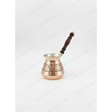 Zinnunbakır Bakır Oyma Işlemeli Cezve (Ahşap Kulplu 7-8 Kişilik) 1 mm
