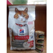 Hill's Sp Somonlu Kısırlaştırılmış Yetişkin Kedi Maması 1,5kg+4 Adet Pro Plan Tonbalıklı&somonlu Kısır Kedi Konserve