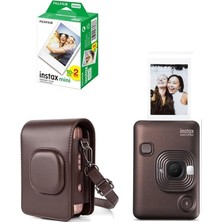 Instax Mini Liplay Hybrid Deep Bronze Fotoğraf Makinesi 20'li Film Liplay Uyumlu Çantalı Set