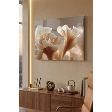 Mgi Design Kırılmaz Cam Tablo   (Kalın) - Ev Işyeri Duvar Dekorasyonu - Soyut Çiçek Tasarımlar (Yatay) - Botanik Floral Renkli Canlı Ofis Salon Koridor Temperli Uv Baskılı Hediyelik