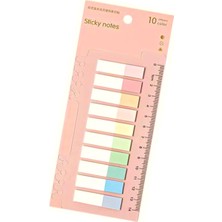 It 10 Renkli 200 Yaprak Yapışkan Not Kağıtları Sticky Notes Etiket Not Defteri Kitap Ayracı (Vanilya Yarım)