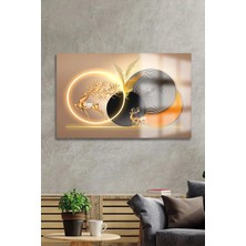 Mgi Design Gold Geyik Soyut Cam Tablo | Modern Duvar Dekoru | Solmayan Canlı Renkler | Salon ve Oturma Odası | Yeni Ev Hediyesi | 4mm Kırılmaz Cam