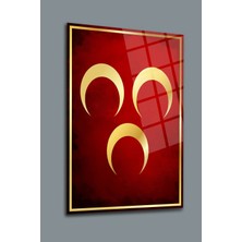 Mgi Design Üç Hilal Cam Tablo | Sanatsal Duvar Dekoru | Solmayan Canlı Renkler | Mutfak ve Yemek Alanı | Sevdiklerinize Hediyelik | Dayanıklı Cam Yapı