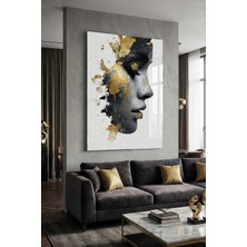 Mgi Design Kırılmaz Cam Tablo   (Kalın) - Ev Işyeri Duvar Dekorasyonu - Soyut Modern Tasarımlar (Dikey) - Sanatsal Renkli Geometrik Şık Ofis Salon Koridor Temperli Uv Baskılı Hediyelik