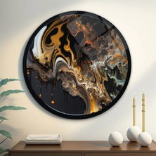 Mgi Design Mermer Yuvarlak Cam Tablo | Şık Duvar Tablosu | Uv Baskılı Canlı Renkler | Kafe ve Ofis Için | Ev Hediyesi | Parlak Cam Yüzey | Yatak Odası ve Antre