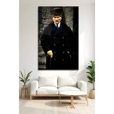 Mgi Design Mustafa Kemal Atatürk Kalpaklı Portre Temperli Lüks Atatürk Tabloları Dekoratif Duvar Tablosu Modern Salon Duvar Dekoru Oturma Odası Yatak Odası Tablosu 4mm Temperli Cam Tablo Hediyelik Ürün Modelleri
