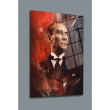 Mgi Design Atatürk Cam Tablo | Sanatsal Duvar Dekoru | Solmayan Canlı Renkler | Mutfak ve Yemek Alanı | Sevdiklerinize Hediyelik | Dayanıklı Cam Yapı