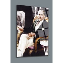Mgi Design Atatürk Cam Tablo | Sanatsal Duvar Dekoru | Solmayan Canlı Renkler | Mutfak ve Yemek Alanı | Sevdiklerinize Hediyelik | Dayanıklı Cam Yapı
