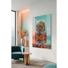 Mgi Design Kırılmaz Cam Tablo   (Kalın) - Ev Işyeri Duvar Dekorasyonu - Soyut Tasarımlar (Dikey) - Sanatsal Renkli Minimal Şık Yatak Odası Salon Antre Temperli Uv Baskılı