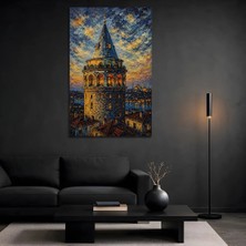 Mgi Design Van Gogh Tarzı Galata Cam Tablo, Ünlü Ressam Klasik Sanat Temperli Cam Duvar Tablosu, Uv Baskılı Salon Ofis Duvar Dekoru, Modern Sanatsal Dekoratif Hediyelik