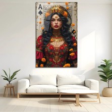 Mgi Design Iskambil Kızı Etnik Kadın Cam Tablo | Dekoratif Duvar Tablosu | Uv Baskılı Canlı Renkler | Yatak Odası ve Antre | Doğum Günü Hediyesi | 4mm Kırılmaz Cam