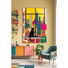 Mgi Design Cam Tablo Duvar Dekorasyonu (Kırılmaz) - Ev Ofis Dekoratif Ürün – Soyut Modern Tasarımlar - Sanatsal Renkli Panosu Salon Yatak Odası Temperli Uv Baskılı Hediyelik