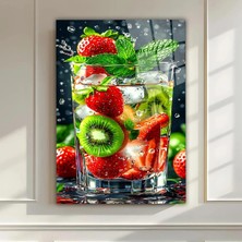 Mgi Design Renkli Meyve Detaylı Cam Tablo – Yaz Ferahlığı Dekor | Mutfak ve Kafe Temalı Dekoratif Duvar Tablosu, Mutfak, Kafe ve Restoran Dekoru, 70X100 cm