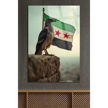 Mgi Design Suriye Bayrağı Suriye ve Kartal Cam Tablo | Dekoratif Duvar Tablosu | Uv Baskılı Canlı Renkler | Kafe ve Ofis Için | Doğum Günü Hediyesi