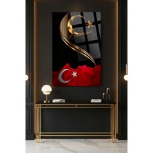 Mgi Design Türk Bayrağı ve Atatürk Imzası Cam Tablo | Modern Sanat Tablosu | Solmayan Canlı Renkler | Salon ve Oturma Odası | Anlamlı Hediye Seçeneği