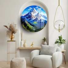 Mgi Design Yuvarlak Cam Tablo: “sessiz Yansıma” | Modern Dekorasyon Temalı Dekoratif Duvar Tablosu, Salon, Ev ve Ofis Dekoru, 70X70 cm