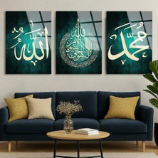 Mgi Design Lü Dini Islami Allah Ayetel Kürsi Cam Tablo | Şık Duvar Tablosu | Canlı Renkli Baskı | Mutfak ve Yemek Alanı | Ev Hediyesi | Parlak Cam Yüzey