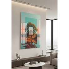 Mgi Design Kırılmaz Cam Tablo   (Kalın) - Ev Işyeri Duvar Dekorasyonu - Soyut Tasarımlar (Dikey) - Sanatsal Renkli Minimal Şık Yatak Odası Salon Antre Temperli Uv Baskılı