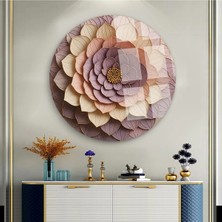 Mgi Design Çiçeğin Içi Yuvarlak Cam Tablo | Modern Sanat Tablosu | Solmayan Canlı Renkler | Mutfak ve Yemek Alanı | Anlamlı Hediye Seçeneği | Kolay Montaj Askılı