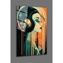 Mgi Design Uzun Saçlı Kadın Yapay Zeka Kadın Cam Tablo | Modern Sanat Tablosu | Uv Baskılı Canlı Renkler | Ev ve Iş Yeri | Anlamlı Hediye Seçeneği