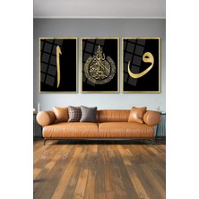 Mgi Design Ayetel Kürsi Elif Vav Islami Dini Cam Tablo | Modern Sanat Tablosu | Uv Baskılı Canlı Renkler | Kafe ve Ofis Için | Anlamlı Hediye Seçeneği