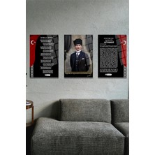 Mgi Design Atatürk 3'lü Atatürk Istiklal Marşı Gençliğe Cam Tablo | Sanatsal Duvar Dekoru | Canlı Renkli Baskı | Mutfak ve Yemek Alanı | Sevdiklerinize Hediyelik
