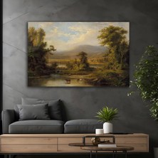 Mgi Design Dere Kenarında Inekler Cam Tablo, Temperli Cam Hayvan Temalı Duvar Tablosu, Uv Baskılı Modern Salon Yatak Odası Duvar Dekoru, Dekoratif Hediyelik Tablo
