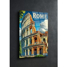 Mgi Design Roma Kolezyum Cam Tablo - Tarihi ve Sanatsal Duvar Dekoru