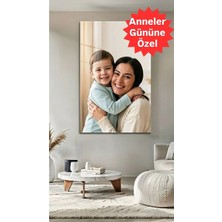 Mgi Design Anneler Gününe Özel Fotoğraflı Dijital Baskı Cam Tablo Anneye Anlamlı Kişiselleştirilebilir Hediye | Modern Dekorasyon Temalı Dekoratif Duvar Tablosu, Salon, Ev ve Ofis Dekoru,