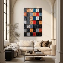Mgi Design Modern Semboller Desenli Dekoratif Cam Tablo